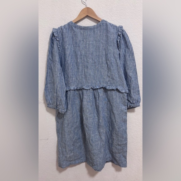 Garnet hill 100% linen ruffle detail dress - Picture 5 of 7